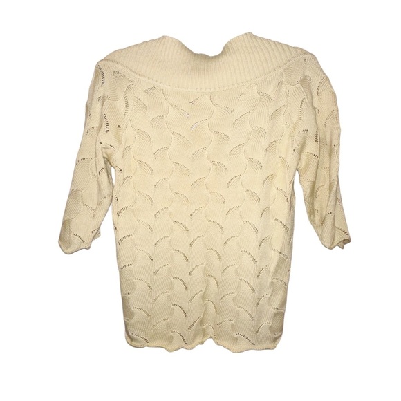 Catherine Malandrino | 3/4 Sleeve Knit V-Neck Pullover Sweater - Size L - Picture 3 of 7
